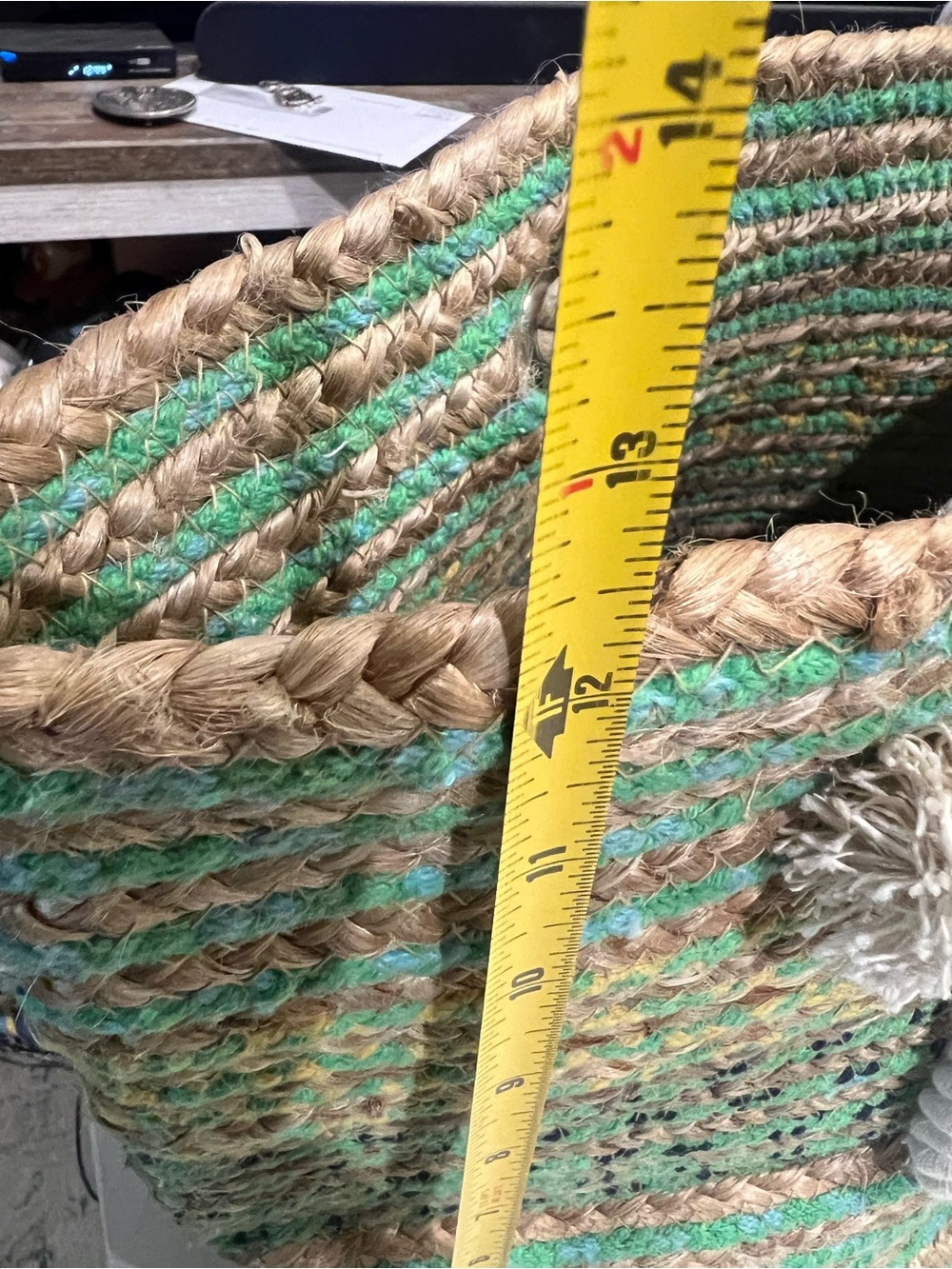 Magid woven jute and cotton tote beach tote with rope handles. - Picture 9 of 9